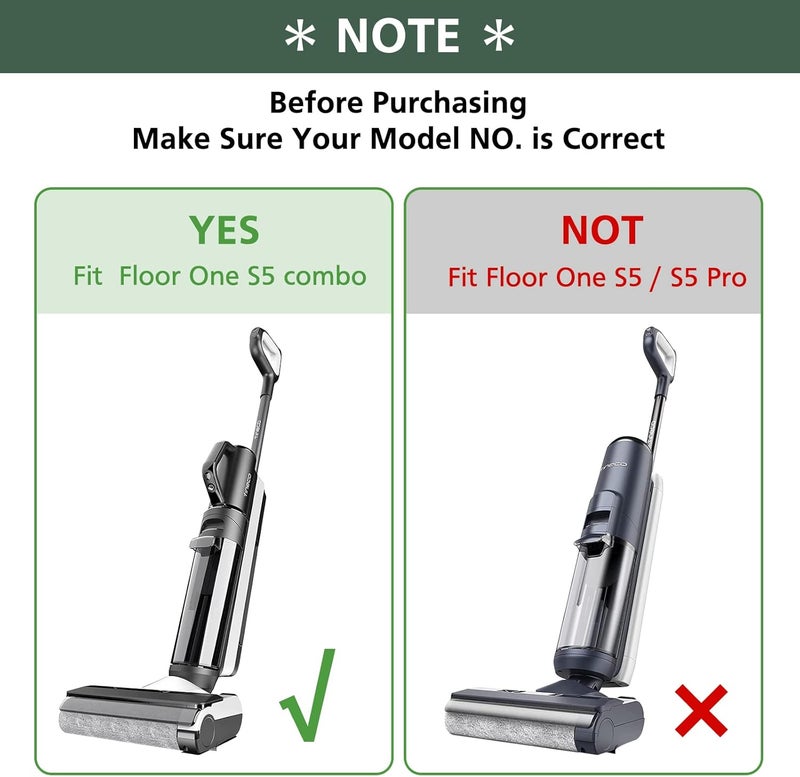 isinlive 【Only S5 Combo】Brush Roller Replacement Parts for Tineco Floor ONE S5 Combo Cordless Wet Dry Vacuum Cleaner, 2 Brush Rollers + 2 Vacuum HEPA Filters (Only Fit S5 COMBO) - Image 2